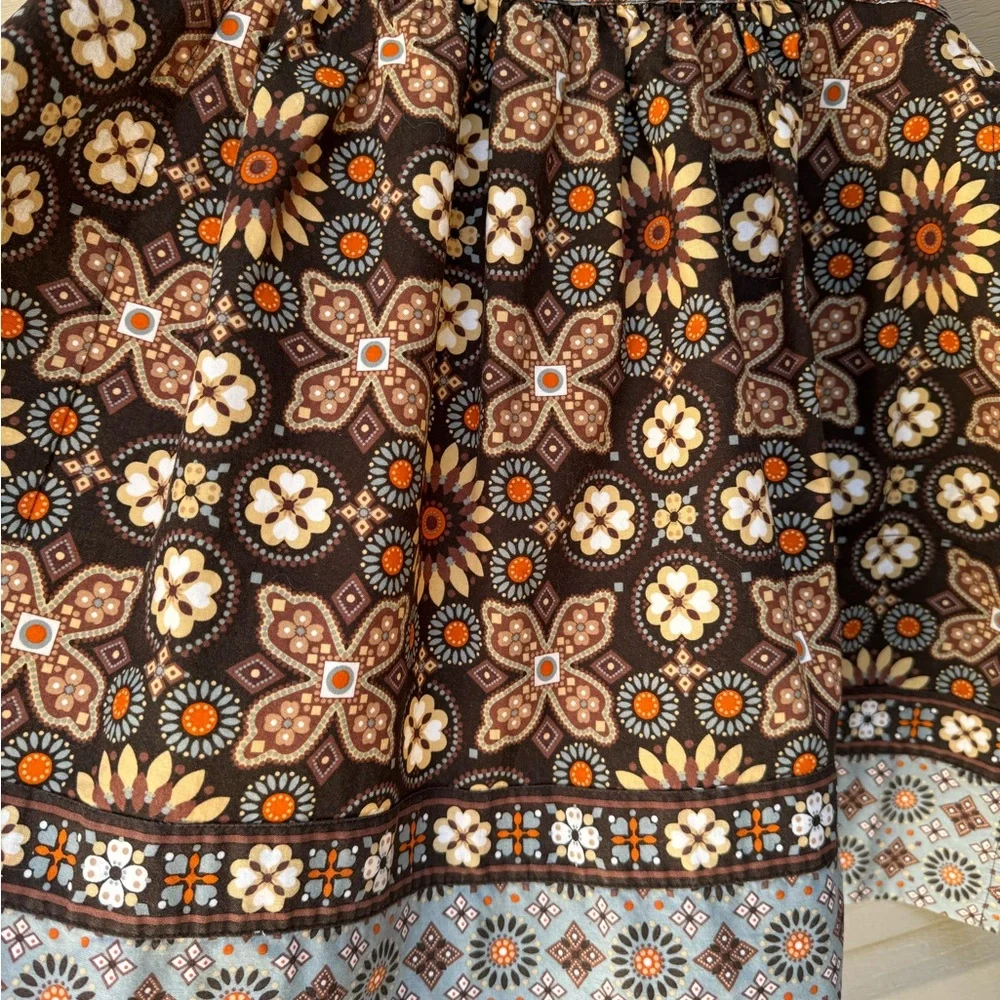 Vera Bradley Canyon Brown Blue What’s Cookin Apron Tie Waist Pockets - Picture 4 of 7